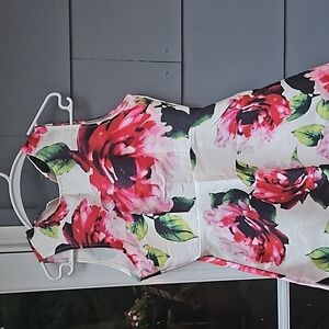 Ladies AX sleeveless dress size 10 floral print broken zipper